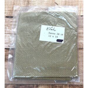 Khaki Davos 18 Count Cross Stitch Aida Fabric 12 X 14 Inches For Needlework And